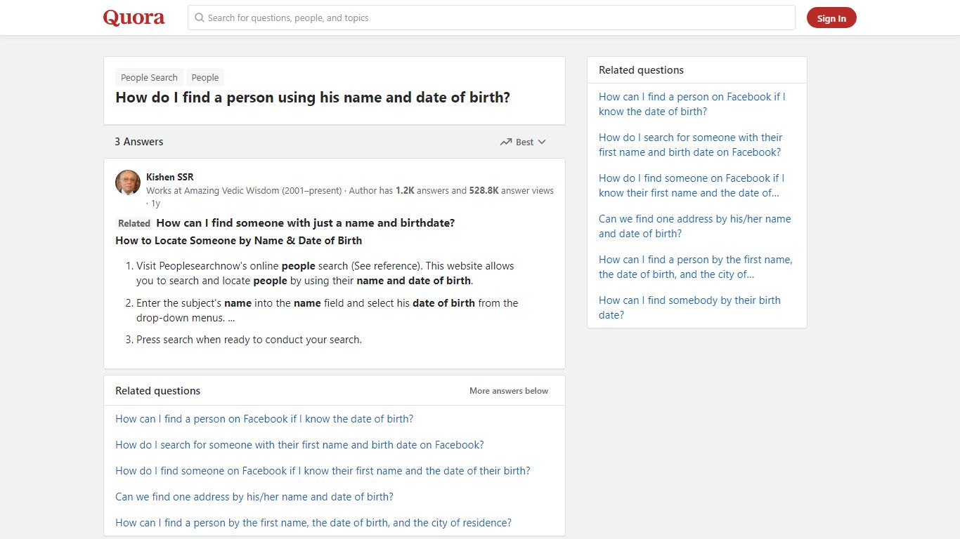 How to find a person using his name and date of birth - Quora